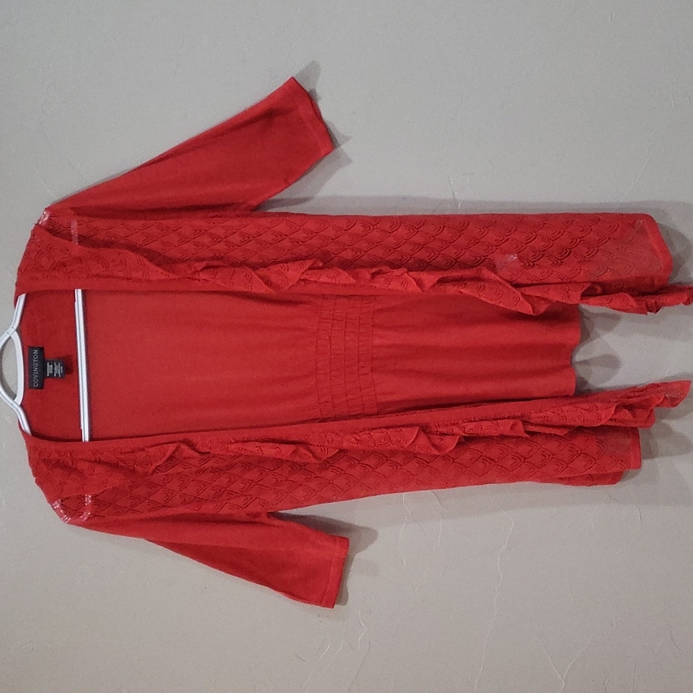 Covington Size XL- Women's Ruffled short sleeve Cardigan